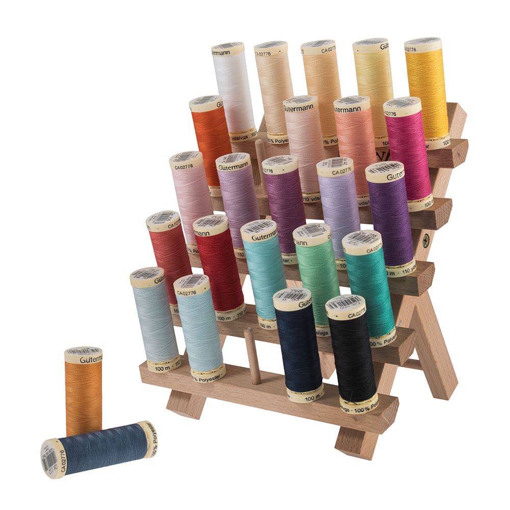 Milward | 25 Spool Wooden Thread Stand  | Beech Wood