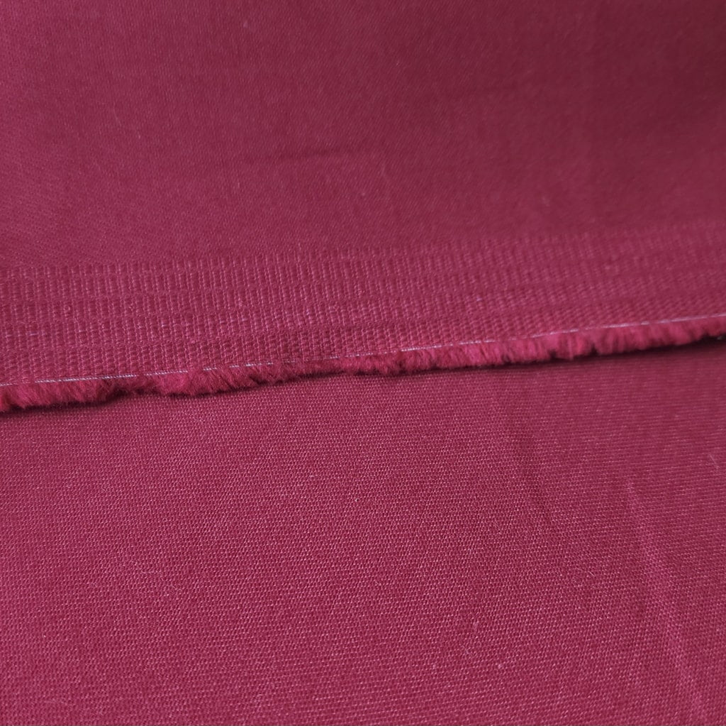 Cotton Stretch Denim Fabric - Red Wine
