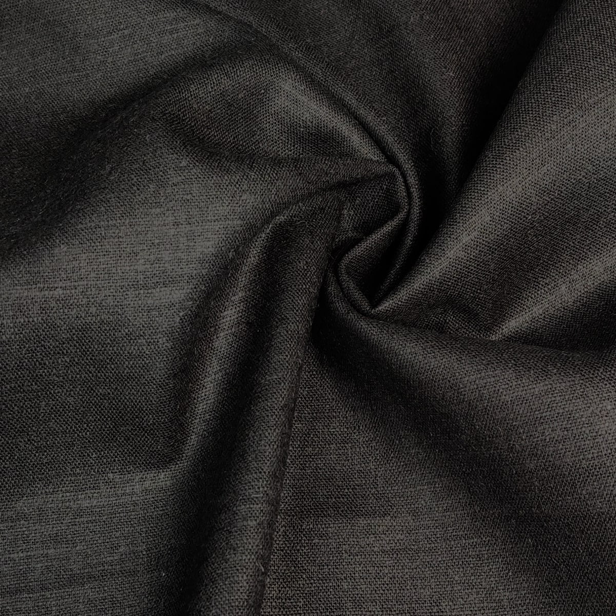 Stretch Rayon Linen Blend | Black | 89 cm | END OF ROLL