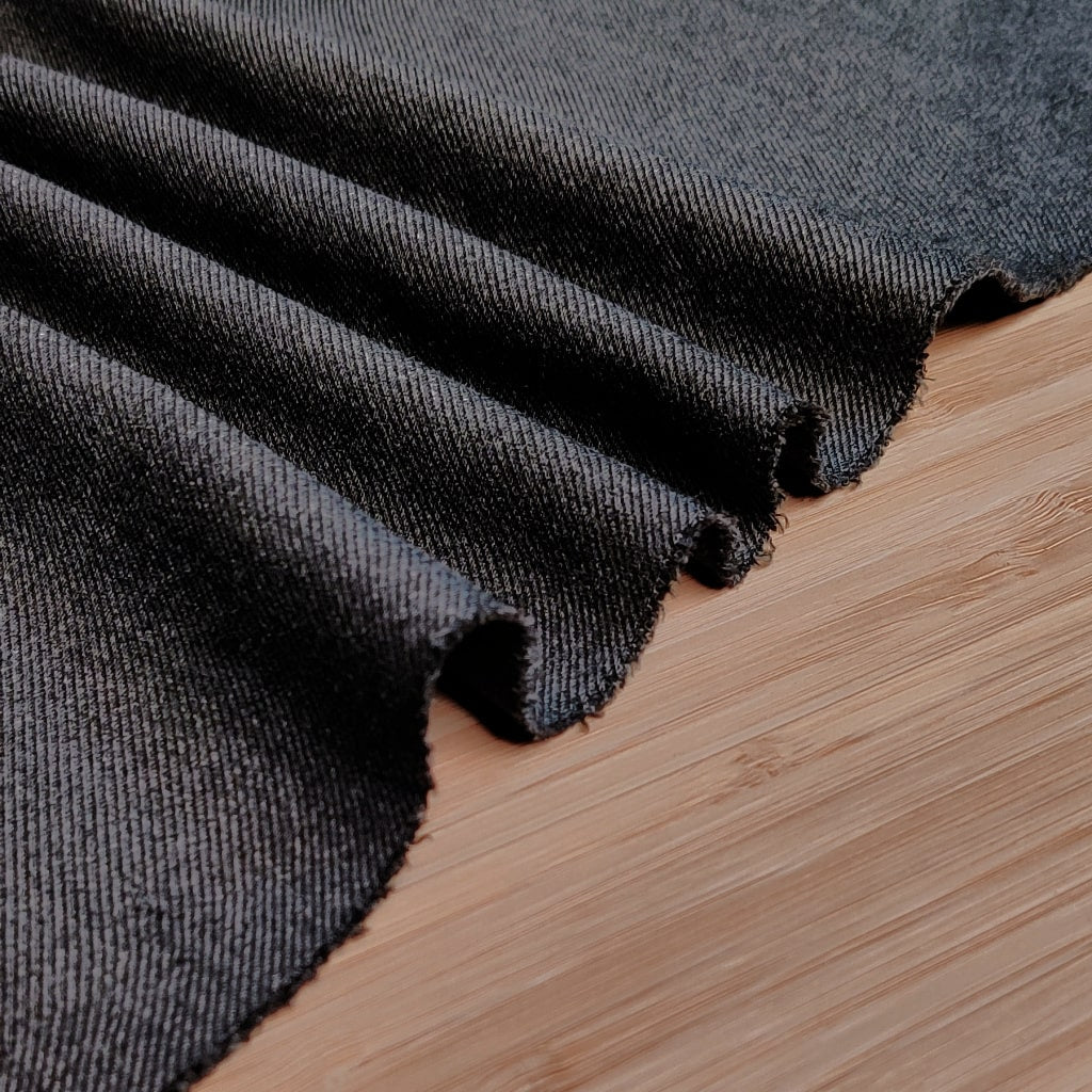 Stretch Twill - Nylon and Viscose Blend | Charcoal | 50 cm | END OF ROLL