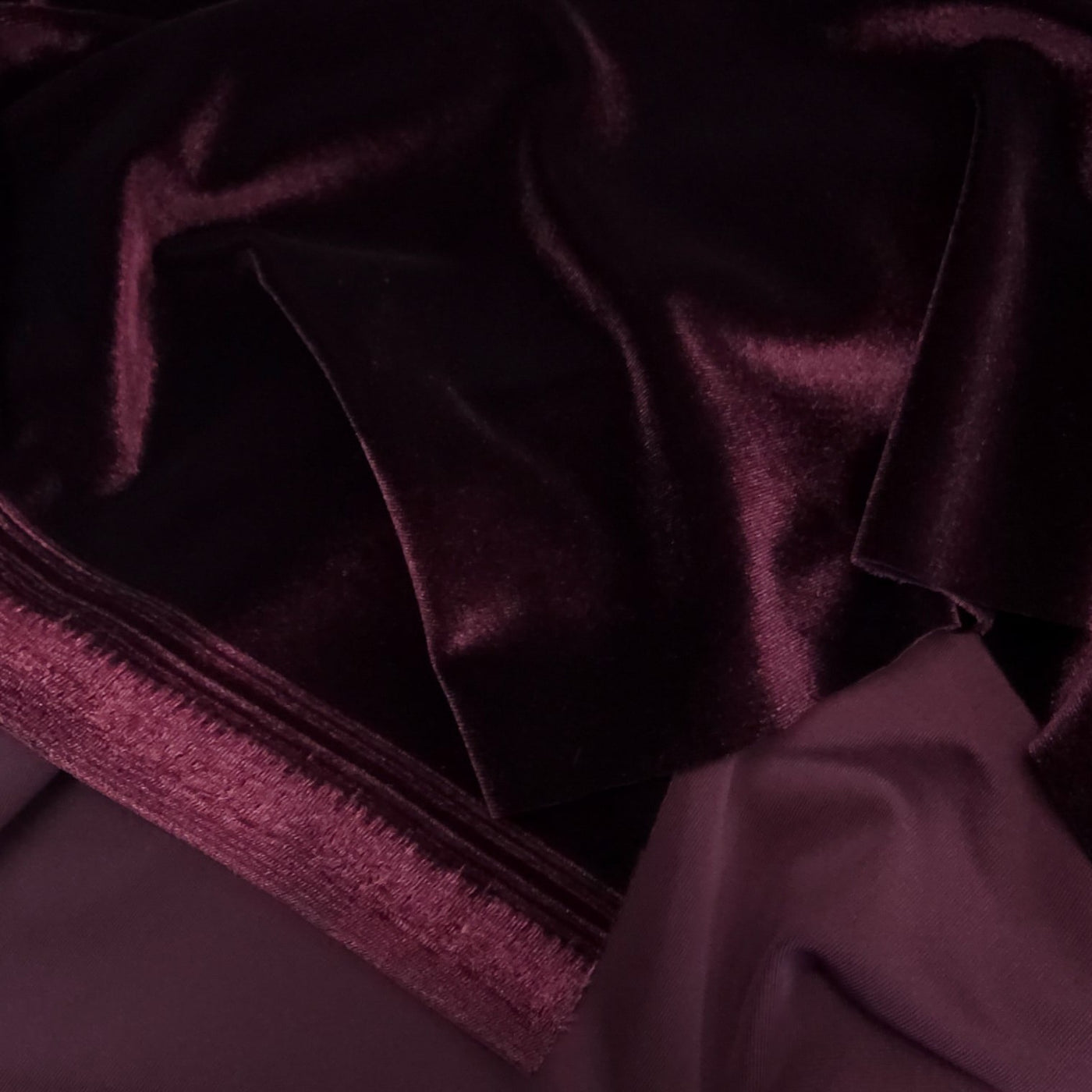 Stretch Velour | Burgundy | 93 cm | END OF ROLL