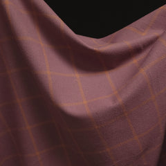 Cotton Flannel Fabric | Mauve & Orange Windowpane