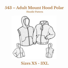 PDF SEWING PATTERN |  Adult Mount Hood Polar Hoodie | Unisex | The Green Pepper