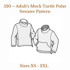 PDF SEWING PATTERN | Adult's Mock Turtle Polar Sweater | Unisex | The Green Pepper
