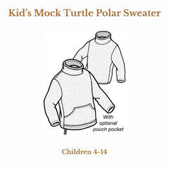 PDF SEWING PATTERN | Kid’s Mock Turtle Polar Sweater | The Green Pepper