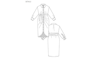 PDF Sewing Pattern | Ilta Ruched Shirt Dress | Named Clothing 