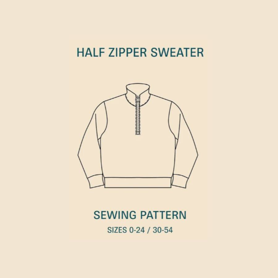 PDF Sewing Pattern | Half Zipper Sweater | Wardrobe by Me