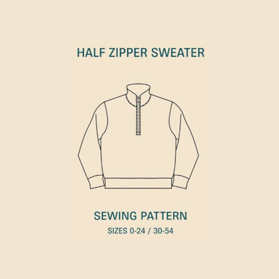 PDF Sewing Pattern | Half Zipper Sweater | Wardrobe by Me