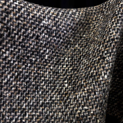 Pure Virgin Wool | Tweed | Black & Brown
