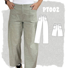 PDF SEWING PATTERN | PT002 Pants & Bermuda | The Form Edit | BILINGUAL ( FR/EN )