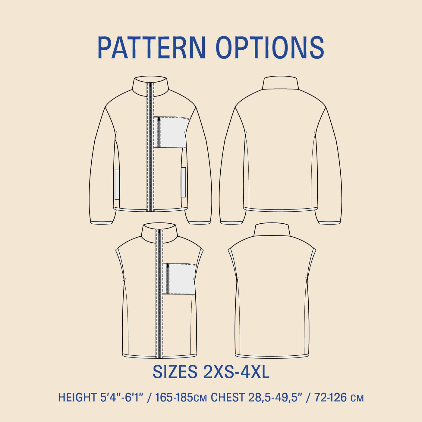 PDF Sewing Pattern | Cozy Fleece Jacket  | Wardrobe by me