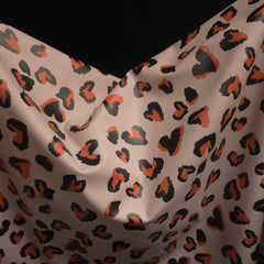 Waterproof Fabric | Animal Print Hearts on Pebble | Oeko-Tex Certified
