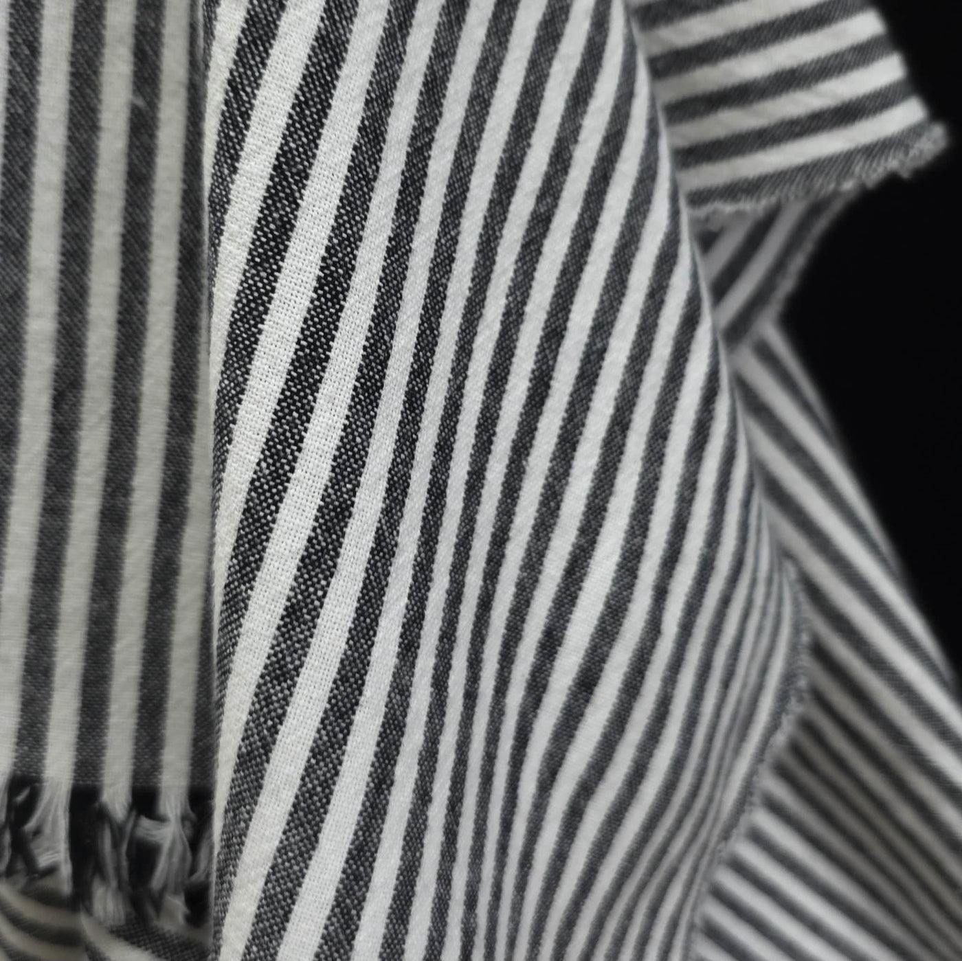 Yarn Dyed Cotton Fabric - Black Stripes