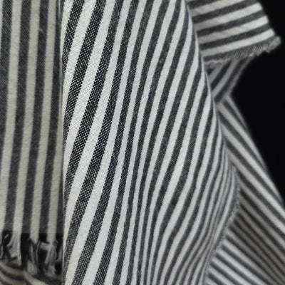 Yarn Dyed Cotton Fabric - Black Stripes