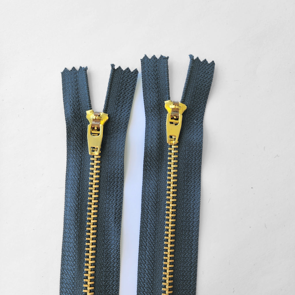 Zipper Gold | #5 | 4" / 10 cm | Steel Blue