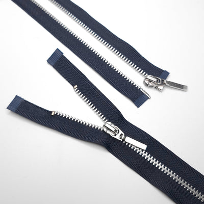 KKF Open End Zipper | Nickel | #3 | 20'' - 51cm | navy