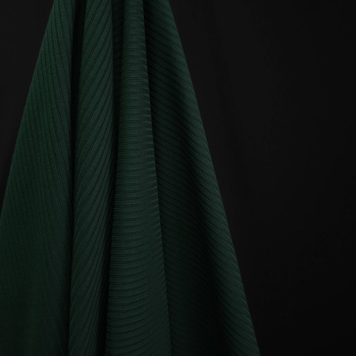 Bamboo Rib Knit Jersey | Forest Green | 72 cm | END OF ROLL