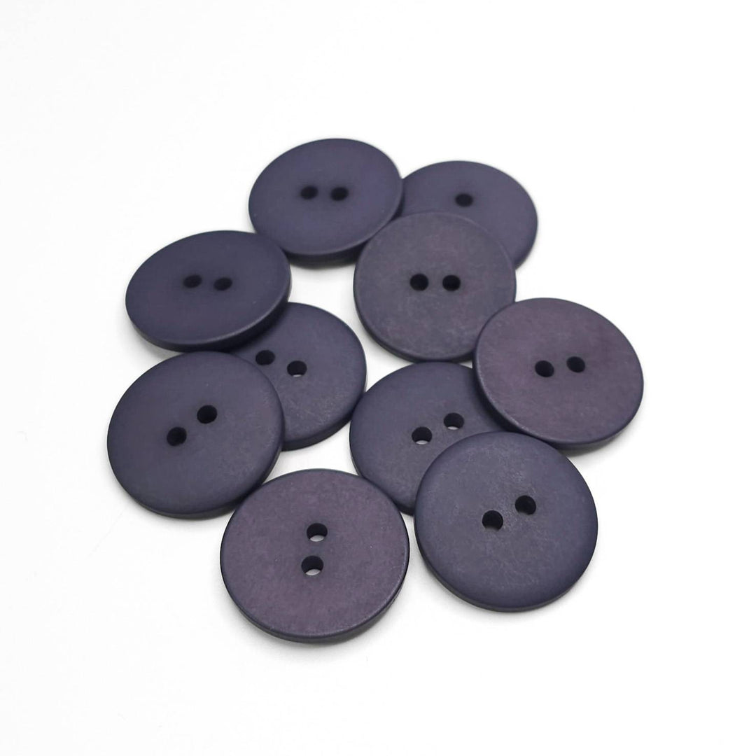 Lot De 12 Boutons Anciens Bleus Dentelés - Occasion, France, Forme Ronde