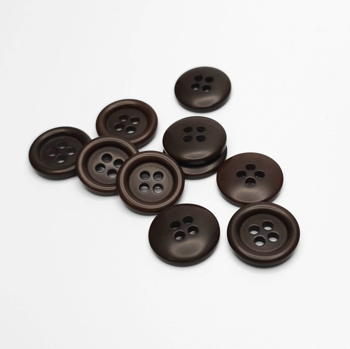 buttons 15mm brown
