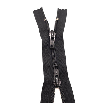 Closed-End Zipper | Nylon Coil | 2 Ways  | 7" - 18 cm | Black