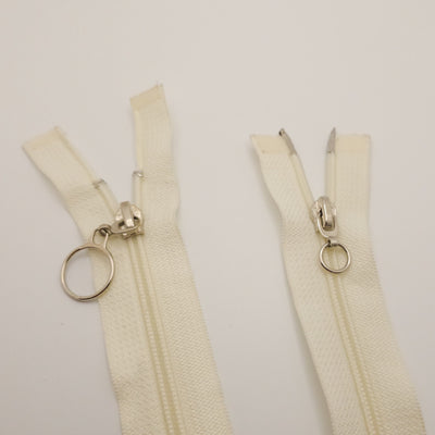 Open-End Zipper | Nylon Coil | 2 Ways  | 23" - 58 cm | Cream