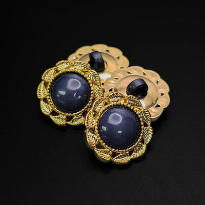 Buttons Gold and Purple 18 mm 