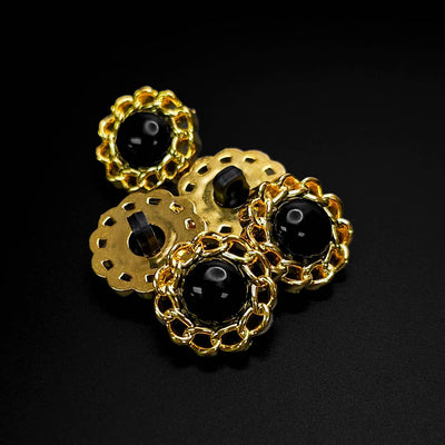 Buttons Gold and Black 17 mm