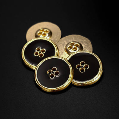 Buttons Gold and Black 22 mm