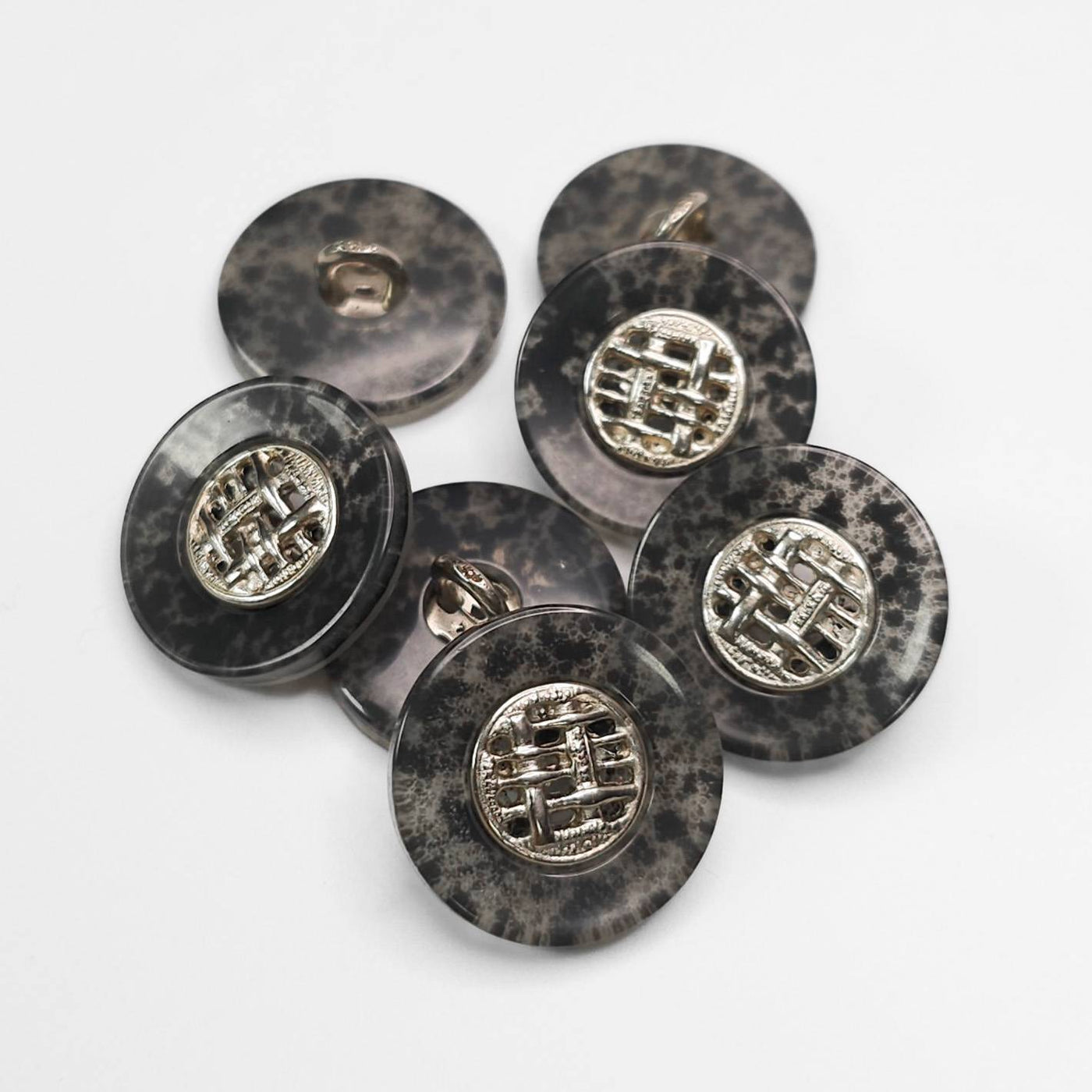 Buttons Black and Silver 20 mm