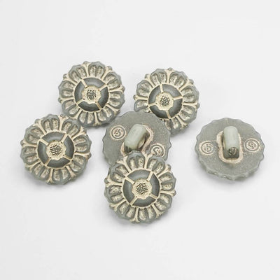 Buttons Gray and Beige 14 mm 