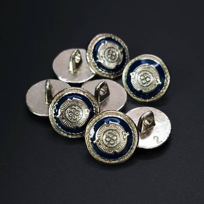 Buttons Warm Silver and Navy 12 mm