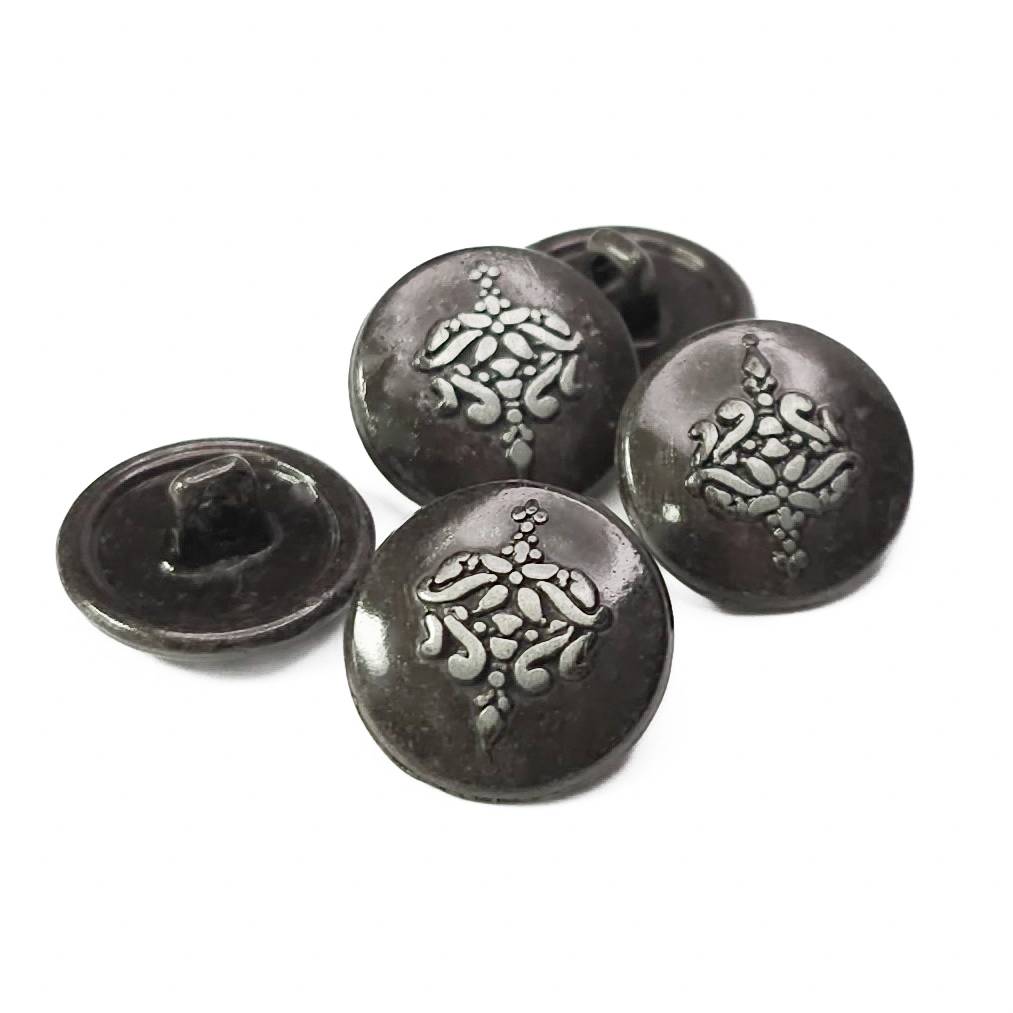 Buttons Black Gray and Silver 15 mm