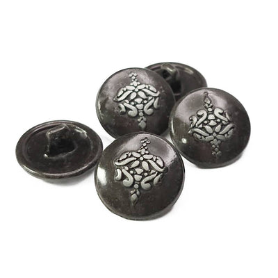 Buttons Black Gray and Silver 15 mm