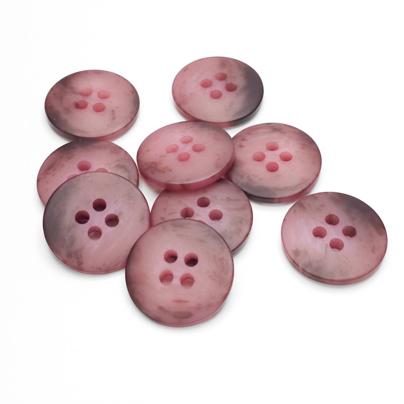 Buttons Purple Pink and Brown 17 mm