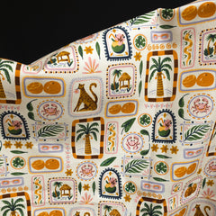 100% Cotton Canvas | Tropical Postcards | Les Tissées Exclusive