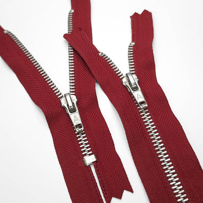 Closed End Zipper | Metal | Maroon Red | #5 | 4 3/4'' - 12 cm 