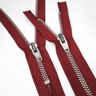 YKK | Closed End Zipper | Metal | Maroon Red | #5 | 6 1/4'' - 16 cm