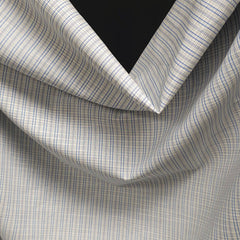 Italian-Made Yarn-Dyed Cotton Shirting | Fine Blue Check