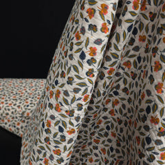 Double Gauze Cotton | Tiny Wildflowers | Latte & Green