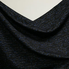 Knitted Tweed Jacquard | Dark Navy & Blue | Nadya Toto Designer Deadstock