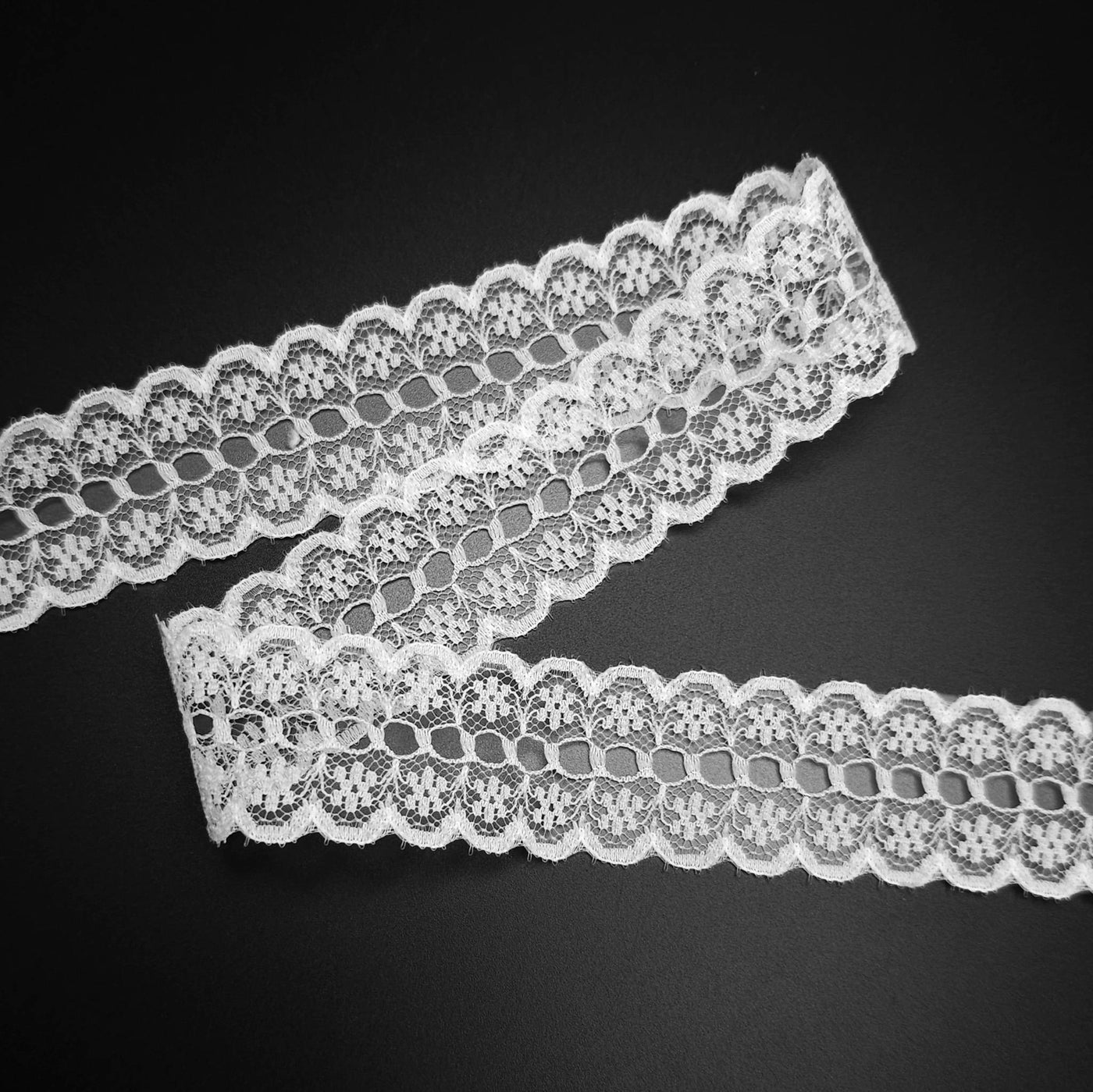 Lace Trim Ribbon | White | 2.5 cm - 1"