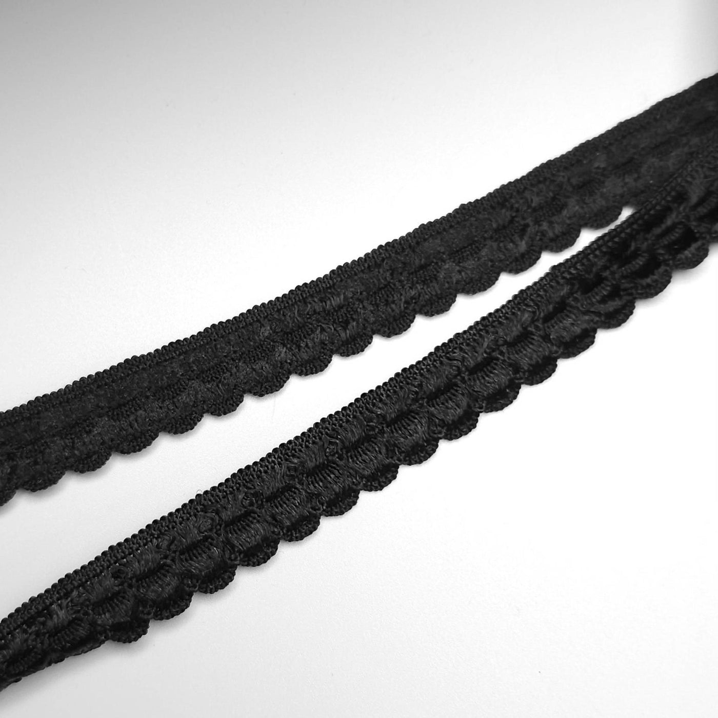 Picot Edge Elastic | Black | 10 mm - 3/8"