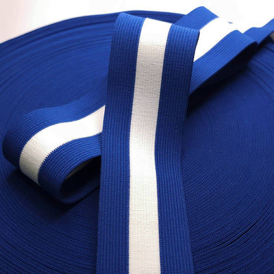Retro Striped Waistband Elastic | Blue & White