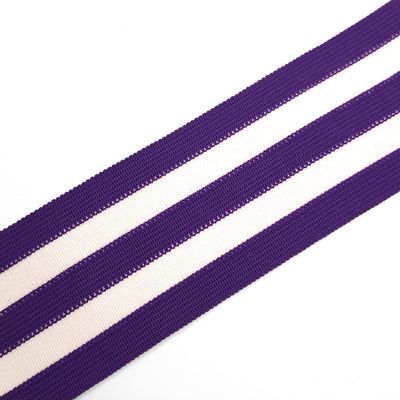 Retro Striped Waistband Elastic | Purple & White