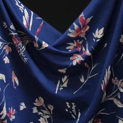 Jersey rayonne | Fleurs oranges