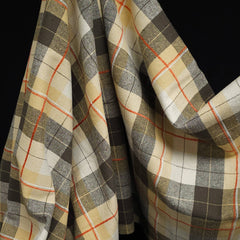 Premium Cotton Flannel | Yarn-Dyed Plaid | Camel