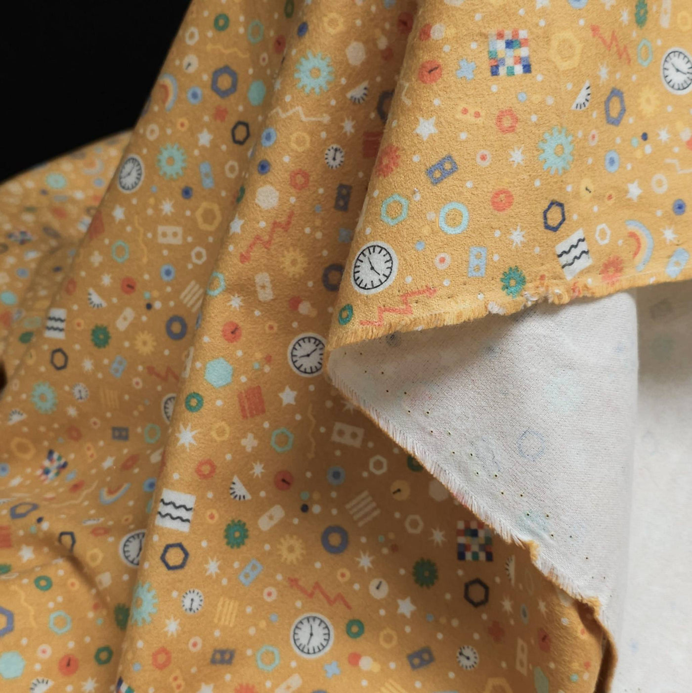 Astrobot Flannel | Gold | Robert Kaufman