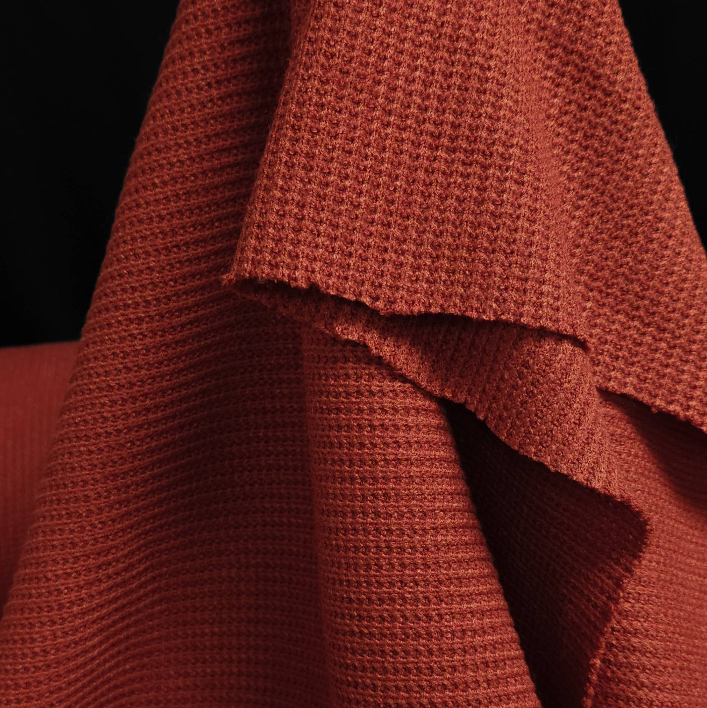 Honeycomb Knit Fabric - Fire Brick 