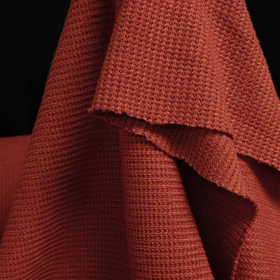 Honeycomb Knit Fabric - Fire Brick 