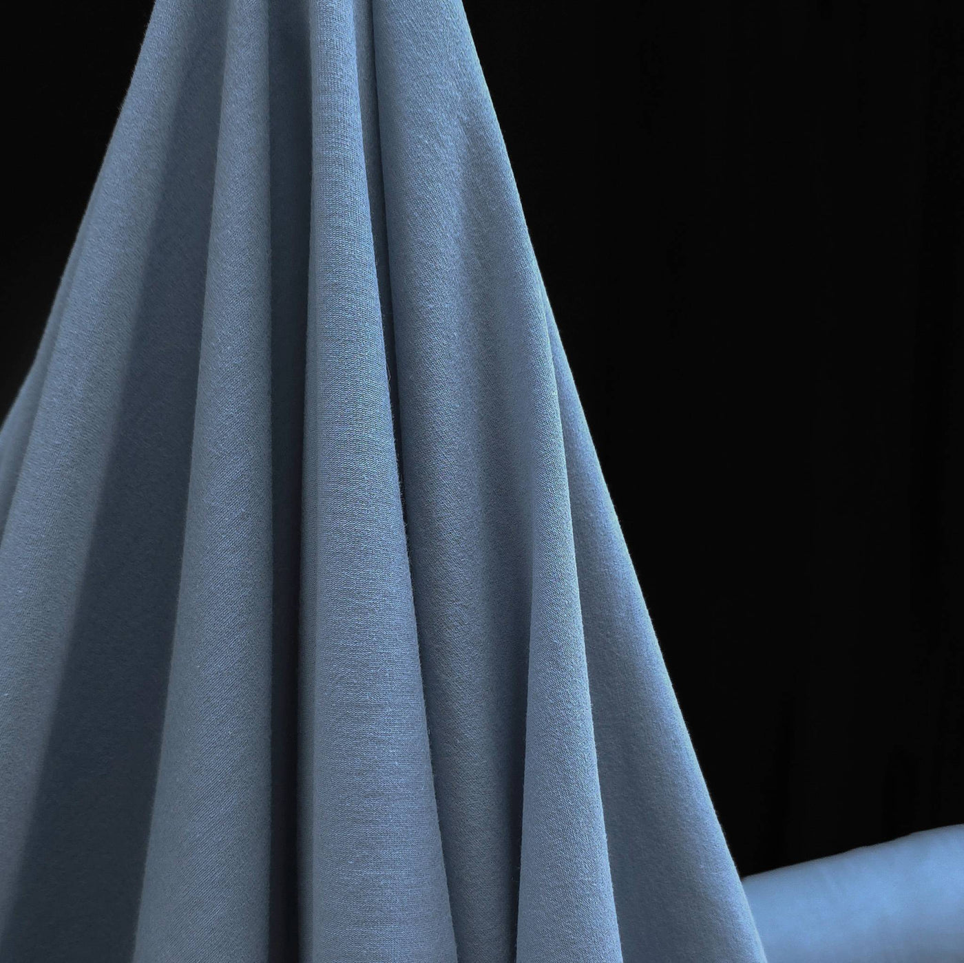 Lightweight Cotton & Bamboo Jersey Fabric | Steel Blue